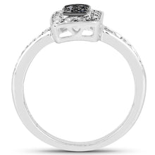 Load image into Gallery viewer, 0.36 Carat Genuine Blue Diamond and White Diamond .925 Sterling Silver Ring
