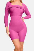 Load image into Gallery viewer, Elegant Black Full Size Built-In Shapewear Square Neck Long Sleeve Dress Sculpting Fit Dress for Women