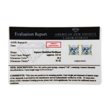 Load image into Gallery viewer, 14K Yellow Gold Clarity Enhanced Princess Cut Diamond Certified Stud Earrings (0.50 cttw, H-I Color, I1-I2 Clarity)
