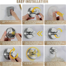 Load image into Gallery viewer, 2-Pack: Strong Suction Cup Hooks β Silver Brushed Stainless Steel, No Drilling Required