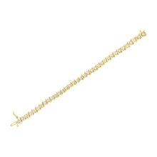 Load image into Gallery viewer, 10K Yellow Gold Plated .925 Sterling Silver 7.0 cttw 2-Prong Set Round Brilliant Cut Diamond "S" Link Bracelet (J-K color, I1-I2 clarity) - 7"