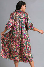 Load image into Gallery viewer, Full Size Printed Satin Midi Dress Plus Size Beautiful Women Dress Unique Design Dress