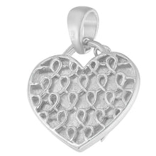 Load image into Gallery viewer, .925 Sterling Silver 1/10 cttw Diamond Heart Pendant Necklace (H-I, I1-I2)