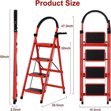 Load image into Gallery viewer, Folding 3/4-Step Ladder β Portable Steel Step Stool, Anti-Slip