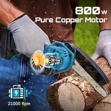 将图片加载到图库查看器,6-inch Cordless Mini Chainsaw – Handheld Electric, Lightweight, Battery-Powered