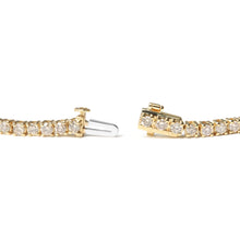 Load image into Gallery viewer, 14K Yellow Gold 6.0 Cttw Classic 4 Prong Set Round Brilliant Cut Diamond Tennis Bracelet (K-L Color, VS2-SI1 Clarity) - 7.25"