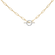 Load image into Gallery viewer, 14KT Yellow Gold 1/4 Cttw Diamond Toggle Clasp Paperclip Link Necklace (I-J Color, I1-I2 Clarity) - 18" Inches