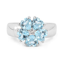 Load image into Gallery viewer, 2.58 Carat Genuine Blue Topaz and White Topaz .925 Sterling Silver Ring