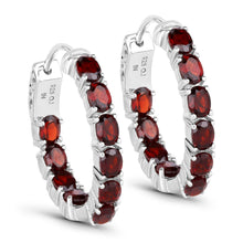 Load image into Gallery viewer, 4.00 Carat Genuine Garnet .925 Sterling Silver Earrings
