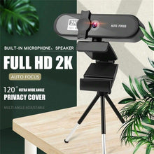 Load image into Gallery viewer, 2K 4K Conference Webcam Autofocus USB Web Camera Laptop Desktop For Office Meeting Home With Mic 1080P HD Webcam For Video Conferencing Recording and Streaming