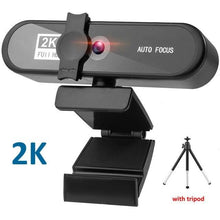 将图片加载到图库查看器,2K 4K Pc Webcam With Gift Tripod Autofocus Usb Web Camera Laptop Mini Camera 1080P with Microphone For Full Widescreen Laptop USB Webcams Privacy Shutter Tripod Desktop Notebook Webcam Video Calling Recording Webcam