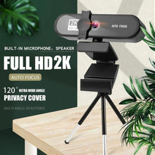 将图片加载到图库查看器,2K 4K Pc Webcam With Gift Tripod Autofocus Usb Web Camera Laptop Mini Camera 1080P with Microphone For Full Widescreen Laptop USB Webcams Privacy Shutter Tripod Desktop Notebook Webcam Video Calling Recording Webcam
