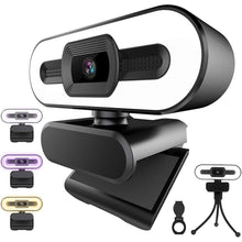 Load image into Gallery viewer, 2K Webcam Web Camera Study Chat Work PC Laptop Desktop USB With Microphone WebCamera Home Auto Light Correction for Desktop Laptop Streaming Computer USB Web Camera