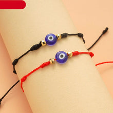 将图片加载到图库查看器,2pcs Eye Pendant Couple Bracelet Lucky Jewelry Braided Rope Bracelets Fashion Card Good Luck Pinky Promise Distance Matching Bracelets For Couple Friendship Family Adjustable Hand-Woven Cords Rope Thread Bracelet Protection Jewelry
