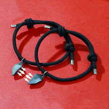 将图片加载到图库查看器,2Pcs Heart Matching Friendship Couple Minimalist Bracelet Rope Braided Magnetic Distance Bracelet Magnetic Matching Heart Bracelet For Him Her Couple Gift For Girlfriend Boyfriend Lover Wife Husband