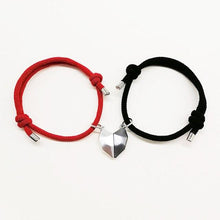 将图片加载到图库查看器,2Pcs Heart Matching Friendship Couple Minimalist Bracelet Rope Braided Magnetic Distance Bracelet Magnetic Matching Heart Bracelet For Him Her Couple Gift For Girlfriend Boyfriend Lover Wife Husband