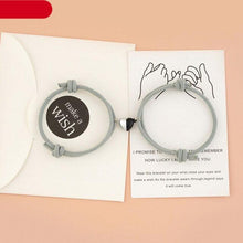 Load image into Gallery viewer, 2pcs Magnet Couple Bracelet Heart Pendant Jewelry Lucky Knitting Rope Bracelets Couple Bracelets Mutual Attraction Bracelets Vows Of Eternal Love Jewelry Gifts For Boyfriend Girlfriend Best Friend
