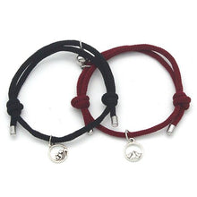 Load image into Gallery viewer, 2Pcs Minimalist Magnetic Couple Bracelet Braided Rope Lover Friendship Matching Distance Relationship Matching Handmade Bracelets With Mutual Attraction Magnetic Bells Friendship Rope Bracelet