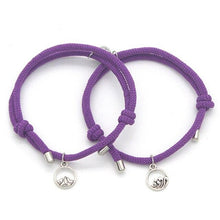 Load image into Gallery viewer, 2Pcs Minimalist Magnetic Couple Bracelet Braided Rope Lover Friendship Matching Distance Relationship Matching Handmade Bracelets With Mutual Attraction Magnetic Bells Friendship Rope Bracelet