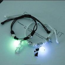 Load image into Gallery viewer, 2PCS New Glow In Dark Luminous Cat Star Moon Bracelet Couple Handmade Adjustable Rope Matching Friend Bracelet Luminous Matching Bracelets For Couples Best Friend Gift