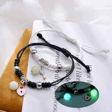 Load image into Gallery viewer, 2PCS New Glow In Dark Luminous Cat Star Moon Bracelet Couple Handmade Adjustable Rope Matching Friend Bracelet Luminous Matching Bracelets For Couples Best Friend Gift
