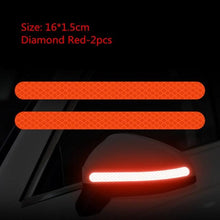 Load image into Gallery viewer, 2Pcs Reflectance Car Stickers Reflector Rearview Mirror Reflective Tape Car Accessories Exterior Reflex Tape Reflective Strip Reflective Car Stickers Set Rearview Mirror Reflective Warning Stickers Car Side Reflective Stickers