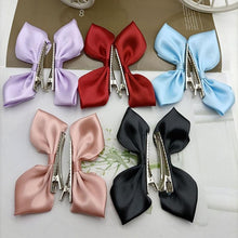 Load image into Gallery viewer, 2pcs Ribbon Standing Hair Bows Clips Vintage Bowknot Side Hairpin Cute Girls Barrettes Headdress Hair Accessories for Women