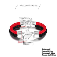 Load image into Gallery viewer, 2pcs / Set Magnet Attracts Pendant Couple Bracelet Heartbreak Charm Lucky Red Rope Bracelets Infinite Love Rope Bracelet Set Adjustable Relationship Matching Bracelet For Boyfriend Girlfriend Valentine's Day
