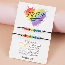 Load image into Gallery viewer, 2Pcs/ Set Rainbow Bracelet Rainbow Rope Jewelry Women Men Modern Adjustable Bracelet Gift Couple Cord Bracelets Rainbow Friendship Bracelets Relationship Connection Bracelet For Women