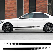 Load image into Gallery viewer, 2PCS Universal Car Side Skirt Decal Stickers Body Side Sports Racing Stripe Car Side Stripes Universal Racing Sticker Decals Side Stripe Skirts Stickers Body Side Graphics Vinyl Sticker Decals Racing Sport Automobiles Body Wrap Car Accessories