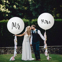 将图片加载到图库查看器,2pcs/lot Good Quality 36inch Round White and black Print Mr&Mrs Latex Balloons For Happy Wedding And Valentine's Day