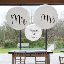 将图片加载到图库查看器,2pcs/lot Good Quality 36inch Round White and black Print Mr&Mrs Latex Balloons For Happy Wedding And Valentine's Day