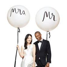 将图片加载到图库查看器,2pcs/lot Good Quality 36inch Round White and black Print Mr&Mrs Latex Balloons For Happy Wedding And Valentine's Day