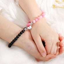 将图片加载到图库查看器,2pcs/set Couple Bracelets Natural Stone Beads Heart Shaped Distance Magnet Attraction Couples Matching Stone Bracelet For Women Men Girl Boy Best Friend Healing Friendship Bracelet