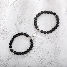 将图片加载到图库查看器,2pcs/set Couple Bracelets Natural Stone Beads Heart Shaped Distance Magnet Attraction Couples Matching Stone Bracelet For Women Men Girl Boy Best Friend Healing Friendship Bracelet