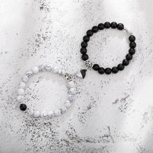 将图片加载到图库查看器,2pcs/set Couple Bracelets Natural Stone Beads Heart Shaped Distance Magnet Attraction Couples Matching Stone Bracelet For Women Men Girl Boy Best Friend Healing Friendship Bracelet