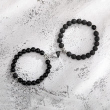 将图片加载到图库查看器,2pcs/set Couple Bracelets Natural Stone Beads Heart Shaped Distance Magnet Attraction Couples Matching Stone Bracelet For Women Men Girl Boy Best Friend Healing Friendship Bracelet