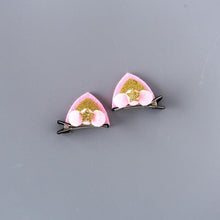 Load image into Gallery viewer, 2pcs/Set Cute Hair Clips For Girls Glitter Rainbow Felt Fabric Flowers Hairpins Cat Ears Bunny Barrettes Kids Hair Accessories for Halloween Parties Cosplay for Girls