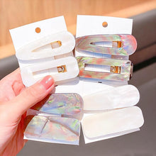 将图片加载到图库查看器,2PCS/Set Fashion WomenElegant Acrylic Geometric Hairpin Sweet Girl Hair Clip Marble Textured Barrettes Headband Gorgeous Hair Accessories For Women