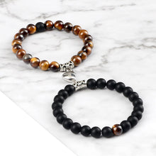 将图片加载到图库查看器,2Pcs/Set Heart Shape Magnet Pendant Bracelet Couples Love Meaningful Natural Stone Bangles Jewelry Bracelet For Couples Elastic Magnetic Field Therapy Bracelet Women Matt Stone Bracelets For Girlfriend