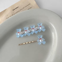 Load image into Gallery viewer, 2Pcs/Set New Girls Cute Cartoon Bear Jelly Color Hairpins Sweet Hair Clips Bangs Side Barrette Headband Fashion Hair Accessories For Women