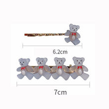 Load image into Gallery viewer, 2Pcs/Set New Girls Cute Cartoon Bear Jelly Color Hairpins Sweet Hair Clips Bangs Side Barrette Headband Fashion Hair Accessories For Women