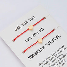 Load image into Gallery viewer, 2pcs/set Together Forever Love Infinity 8 Charm Bracelet Red String Couple Bracelets Wish Jewelry Long Distance Matching Bracelets For Best Friend Mother Daughter 17-30cm