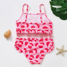 将图片加载到图库查看器,3-16Y Cartoon Two-piece Girls Swimwear Ruffle Swimsuit Bikini Set One Shoulder Beachwear Princess Two Piece Bathing Suit Children Swimwear Girls Swimsuit Bikini Set