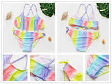 将图片加载到图库查看器,3-16Y Cartoon Two-piece Girls Swimwear Ruffle Swimsuit Bikini Set One Shoulder Beachwear Princess Two Piece Bathing Suit Children Swimwear Girls Swimsuit Bikini Set