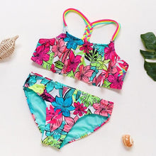 将图片加载到图库查看器,3-16Y Cartoon Two-piece Girls Swimwear Ruffle Swimsuit Bikini Set One Shoulder Beachwear Princess Two Piece Bathing Suit Children Swimwear Girls Swimsuit Bikini Set