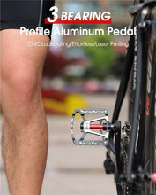 将图片加载到图库查看器,3 Bearings Bicycle Pedals Ultralight Anti-Slip Road Pedal Cycling Sealed Bearing Bike Pedals Accessories Bearings Pedals For Bicycle Lightweight Bicycle Pedals Of Road Bikes