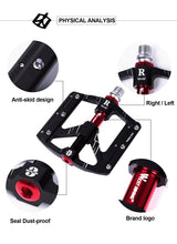 将图片加载到图库查看器,3 Bearings Bicycle Pedals Ultralight Anti-Slip Road Pedal Cycling Sealed Bearing Bike Pedals Accessories Bearings Pedals For Bicycle Lightweight Bicycle Pedals Of Road Bikes