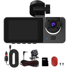 Load image into Gallery viewer, 3 Channel Dash Cam Front Inside Rear Vehicle Driving Recorder Car DVR