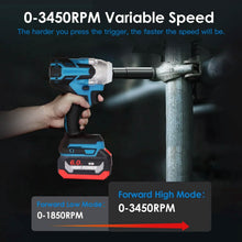 Load image into Gallery viewer, 3-In-1 Cordless Electric Impact Wrench Drill Screwdriver with Brushless Motor Max 3450RPM Variable Speed
